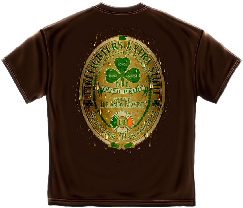 FIREFIGHTER IRELANDS BRAVEST IRISH PRIDE T SHIRT FF2074  