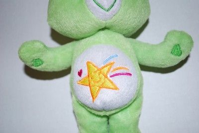 2007 CARE BEARS OOPSY BEAR GREEN SHOOTING STAR STUFFED PLUSH 