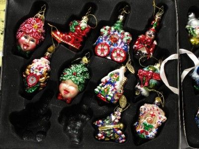 MARK KLAUS MAGIC MEMORIES LOVE, BLOWN GLASS CHRISTMAS ORNAMENT SET 