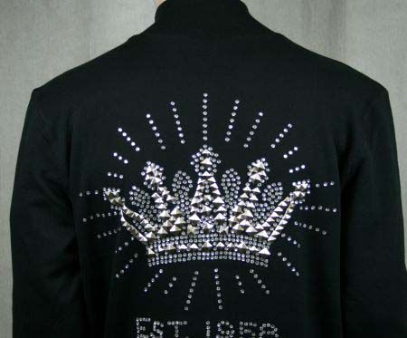 Christian Audigier Mens Studded Collar CROWN Jacket  