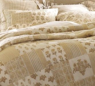 POTTERY BARN NEW NILA NEUTRAL QUILT KING, CAL. KING & 2 STANDARD SHAMS 