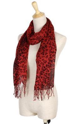 Fashion Leopard Tassel Cotton Blends Shawl Scarf Wrap Stole Size 71*23 