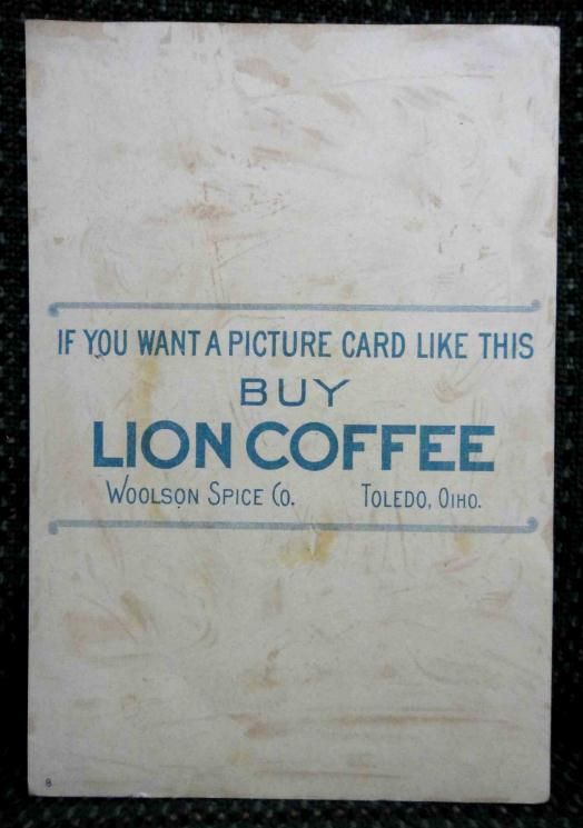 1891 antique LION COFFEE TRADE CARD child bird nest su  