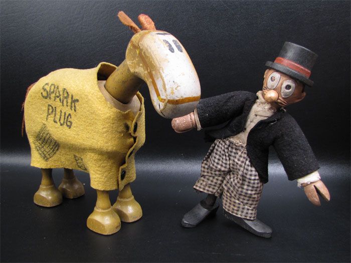 Schoenhut 1922 Barney Google & Spark Plug Wood Dolls  