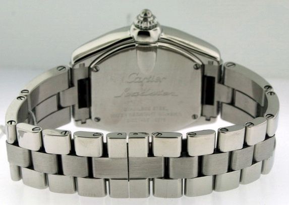 Cartier Roadster PINK Dial $5,400.00 Stainless Steel Ladies Watch 