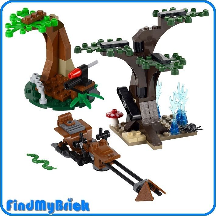   Wars Custom Two Trees Endor Rebel Hideout & Speeder Bike 4865 9489 NEW