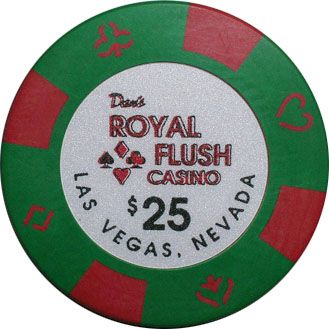 25 DANS ROYAL FLUSH LAS VEGAS CASINO CHIP R 8  