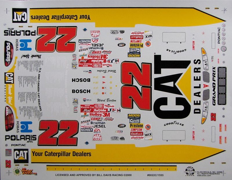 22 Ward Burton 2000 Your Caterpillar Dealers Pontiac  