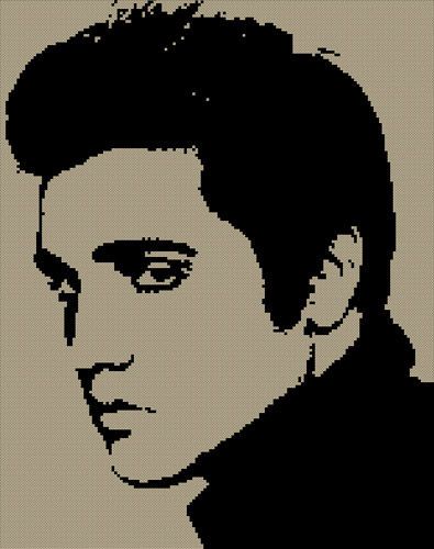 ELVIS PRESLEY CROSS STITCH PATTERN chart celebrity  