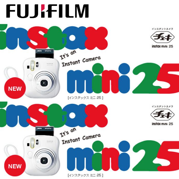 FUJI FUJIFILM Instax Mini 25 Cheki Instant Cam. WHITE  