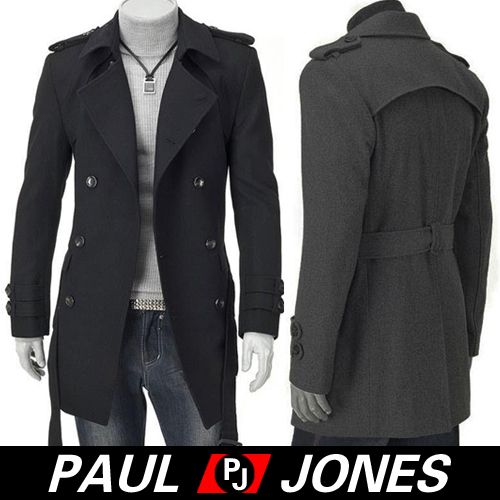 Men Stylish Slim Fit Jacket duoble pea Coat casual jacket overcoat 