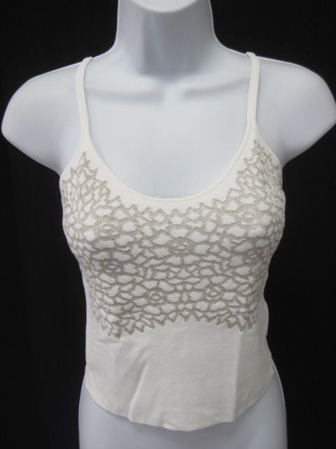 DESIGNER White Sleeveless Shirt Tank Top Shirt  