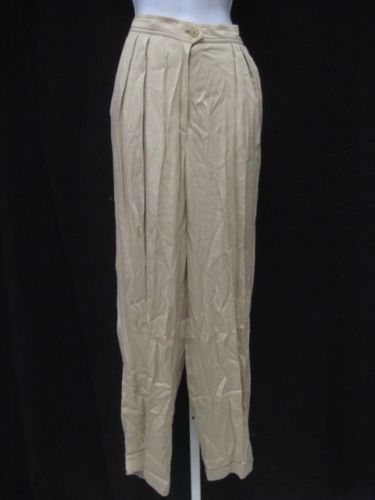 RENA LANGE Tan Pleated Waist Pants Slacks Sz 14  