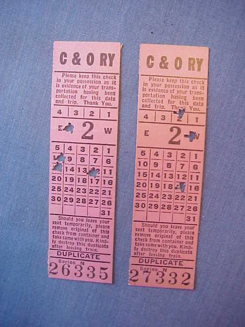 Chesapeake & Ohio C & O Be Choosey Go Chessie Passenger Check Ticket 