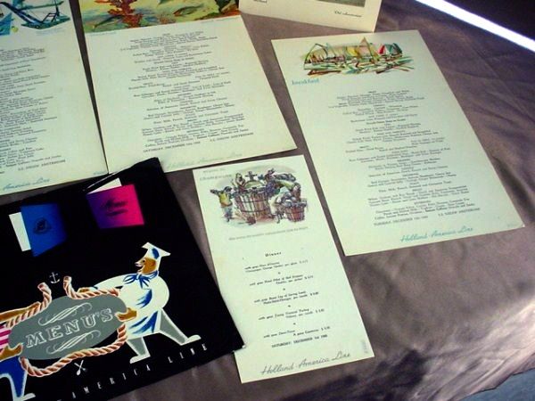   MENU LOT 1960 SS NIEUW AMSTERDAM CRUISE SHIP Holland America Line BOAT