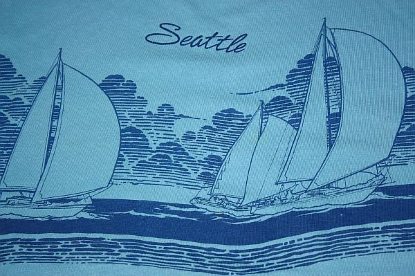 XL * vtg 80s 1983 SEATTLE WASHINGTON sailboat shirt  