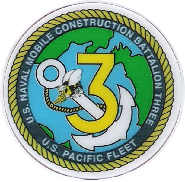 NMCB 3 command hardhat seabee sticker  