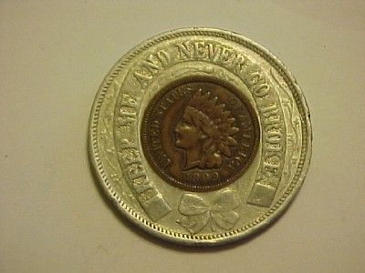 ALASKA YUKON PACIFIC EXPOSITION, SEATTLE 1909 INDIAN HEAD CENT ENCASED 