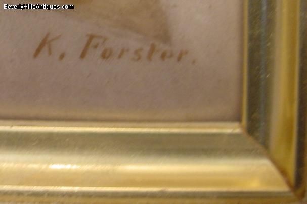 Cupido magnífico K. firmado psique Forster de la placa de la 