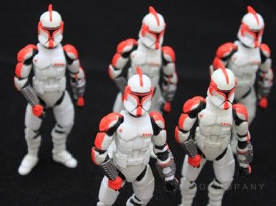 Free Ship Lot 5 STAR WARS saga legends CLONE TROOPER CAPTAIN Red S5 