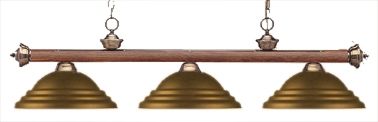 Lite Antique Brass Pool Table Light w/ Wood Bar NEW  