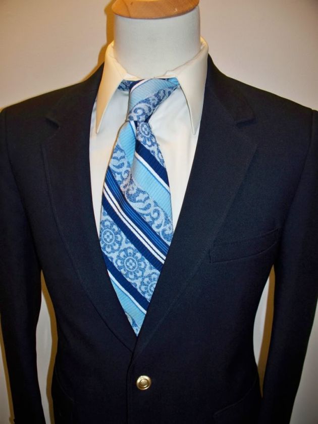 Mens VTG 2pc MOD ~Classic Collection~ Navy Blue Slimfit Suit 42 R 42r 