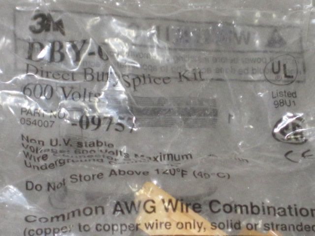 3M DBY 6 600V DIRECT BURY BURIAL SPLICE KIT NIB  