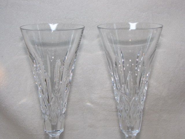 LISMORE JEWELS DIAMOND CHAMPAGNE FLUTES WATERFORD NIB  