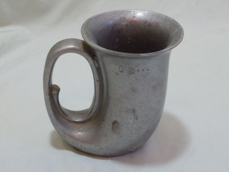 Vintage Wilton Armetale Pewter Noggin Horn Mug Stein  