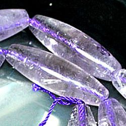 10x32mm Purple Fluorite Long Oval Gemstone 15.5  