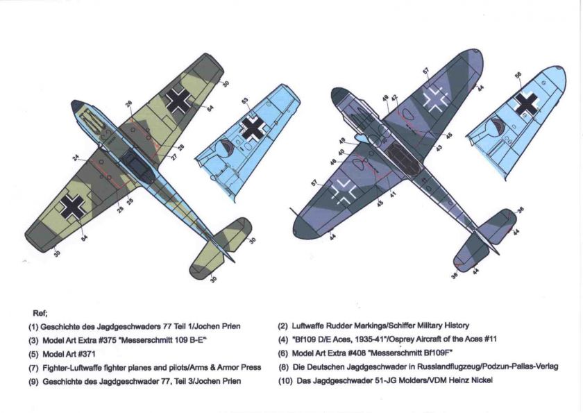 Decals 1/72 MESSERSCHMITT Me 109 Part 1 *MINT*  