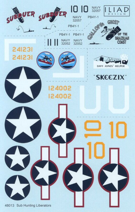 Iliad Decals 1/48 SUB HUNTING LIBERATORS Consolidated B 24 Liberator 