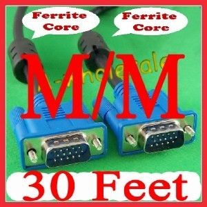 30 FEET SUPER VGA MONITOR MALEx2 EXTENSION CABLE M/M 83  