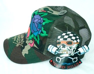 NEW $69.95 DESIGNER ED HARDY ETERNAL LOVE COMO GREEN UNISEX TRUCKER 