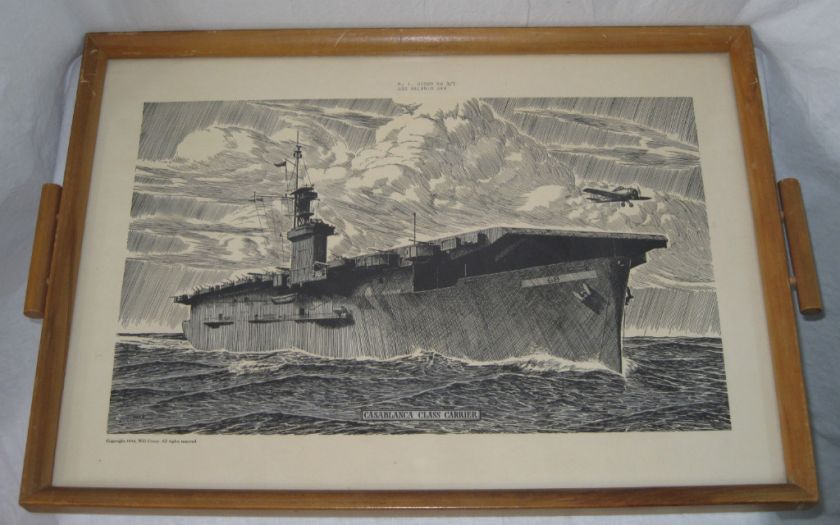 1944 WWII USS KALININ BAY CASABLANCA CARRIER ROOM TRAY  