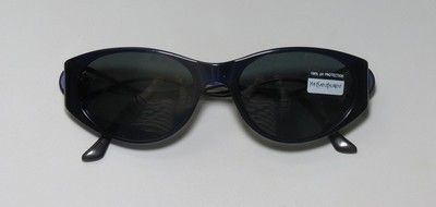 NEW YSL 6555 NAVY BLUE/PURPLE/GREEN WOVEN METAL ARMS GRAY SUNGLASSES 