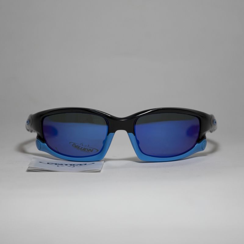   Polarized Ice Blue Lenses And Blue Earsocks For Oakley Split Jacket