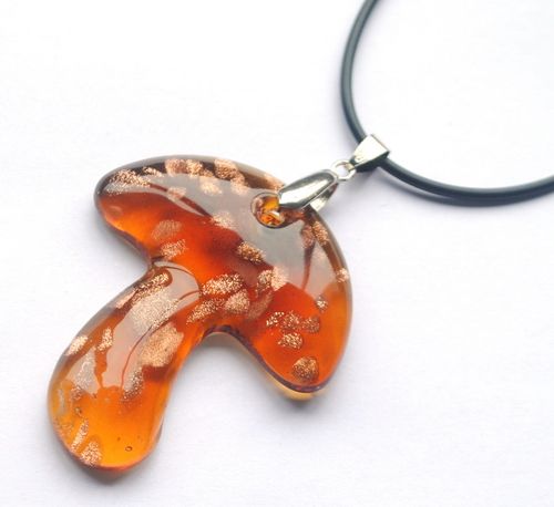   45MM Gold Dust Lampwork Glass Pendant Necklace Multiple Choice  