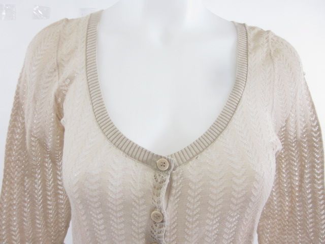 ZADIG & VOLTAIRE Beige Knit Long Sleeve Shirt Medium  