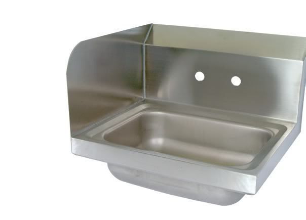 WALL MOUNT HAND SINK 17 With LEFT Side Splash  