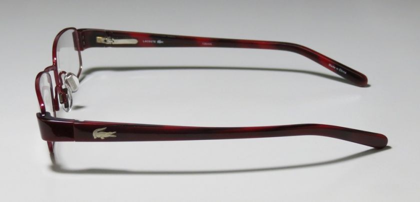 NEW LACOSTE 12237 51 18 135 RED HAVANA RX VISION METAL EYEGLASSES 