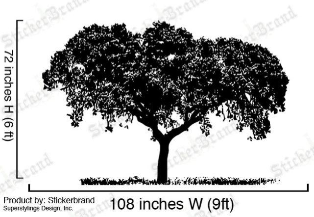 Vinyl Wall Decal Sticker Tree Top LARGE 72x108 6ft Tall  