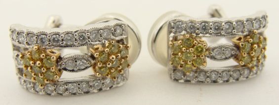 18K Yellow Gold Diamond Designer Natalie Kay Earrings  
