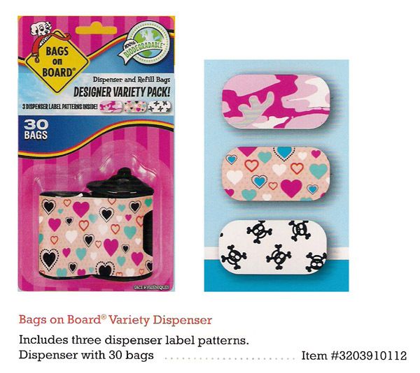 BAGS ON BOARD DESIGNER VARIETY PACK BAG TOTE POOP BAGS  