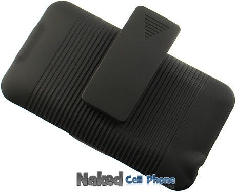 NEW RUBBERIZED BLACK CASE + BELT CLIP HOLSTER COMBO FOR SPRINT HTC EVO 