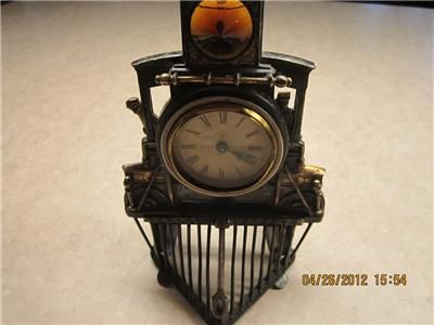 Very RARE 1878 Silver Plate Train / Locomotive clock 1800s ANSONIA 