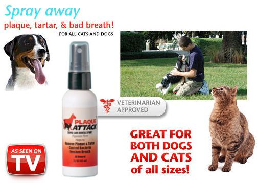 Plaque Attack Spray Dog Cat Bad Breath Teeth up to 6 Month Supply AS 