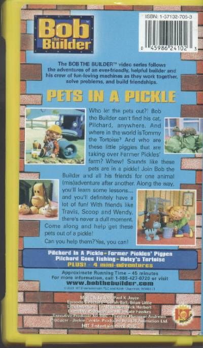 Pets In A Pickle Bob The Builder Video VHS  