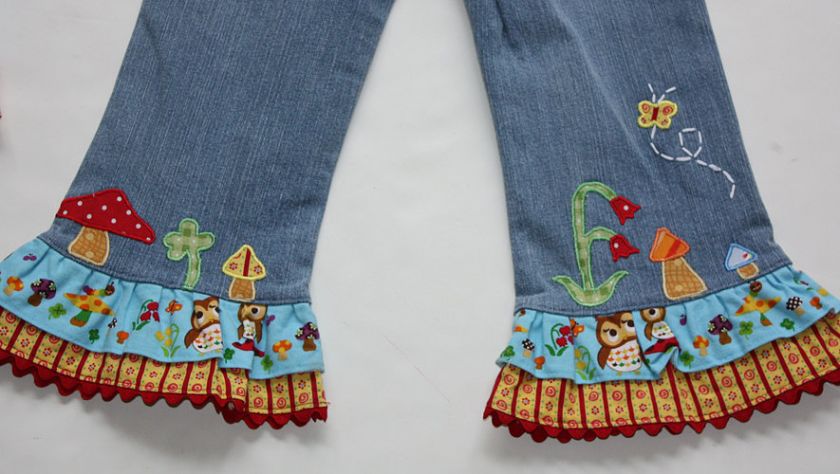   Custom Resell StudioE Owls Twirl Tank Dress Jeans 3pc 4 5 EUC  