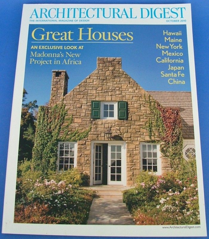 Architectural Digest Magazine October 2010 Great Houses  